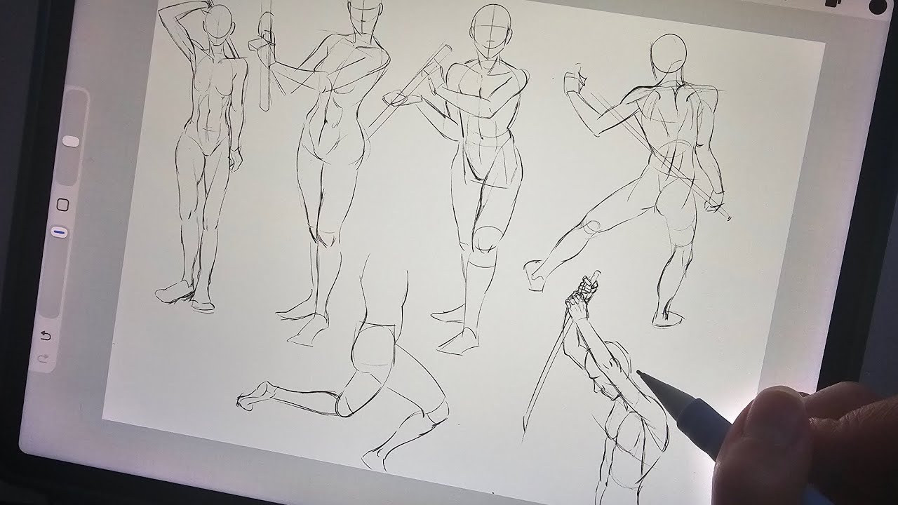Daily drawing session || Anatomy studies poses Drawing sound 