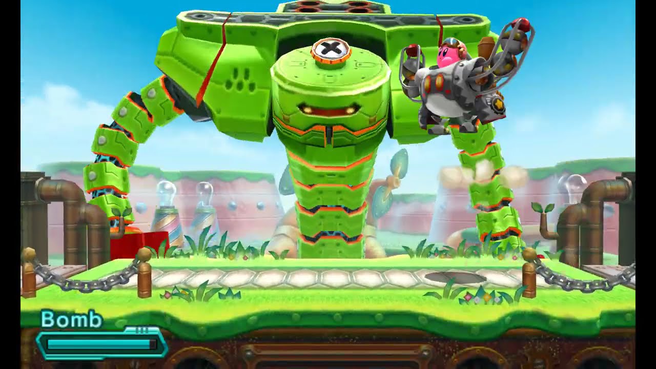 Kirby: Planet Robobot (Patched Plains - 1-3 Gigavolt Boss Fight)