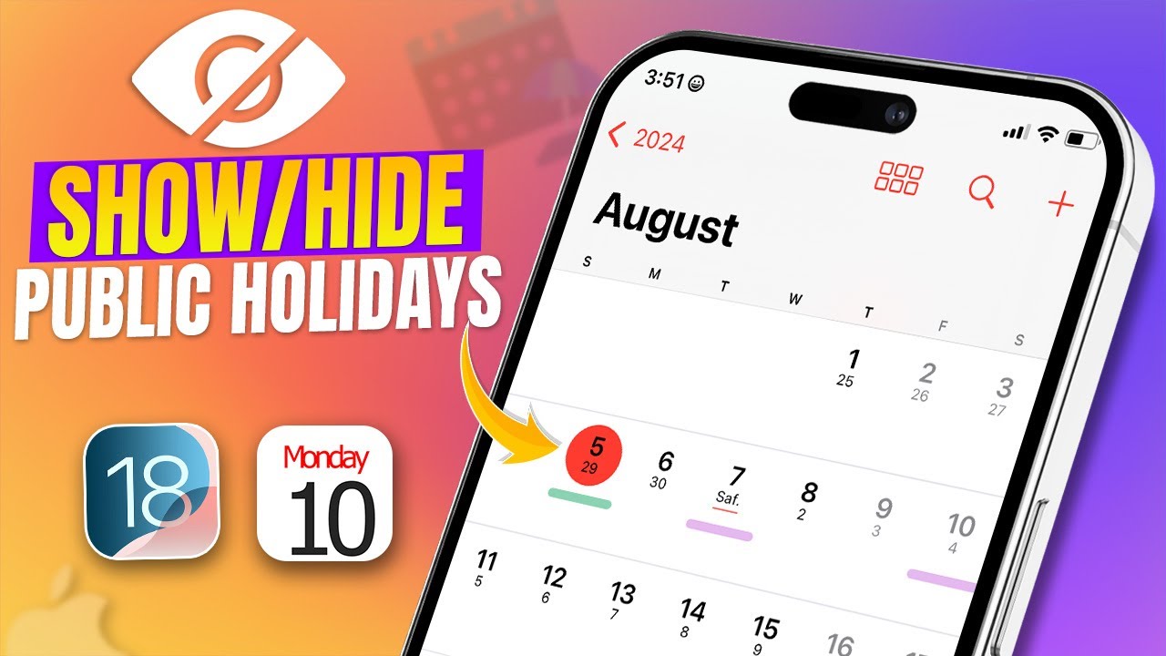 How to Show or Hide Public Holidays in Your Calendar on iPhone | Customize Calendar View