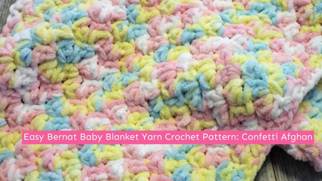 Попробуйте этот простой узор для вязания крючком пряжи Bernat Baby Blanket из пряжи Bernat Confet...