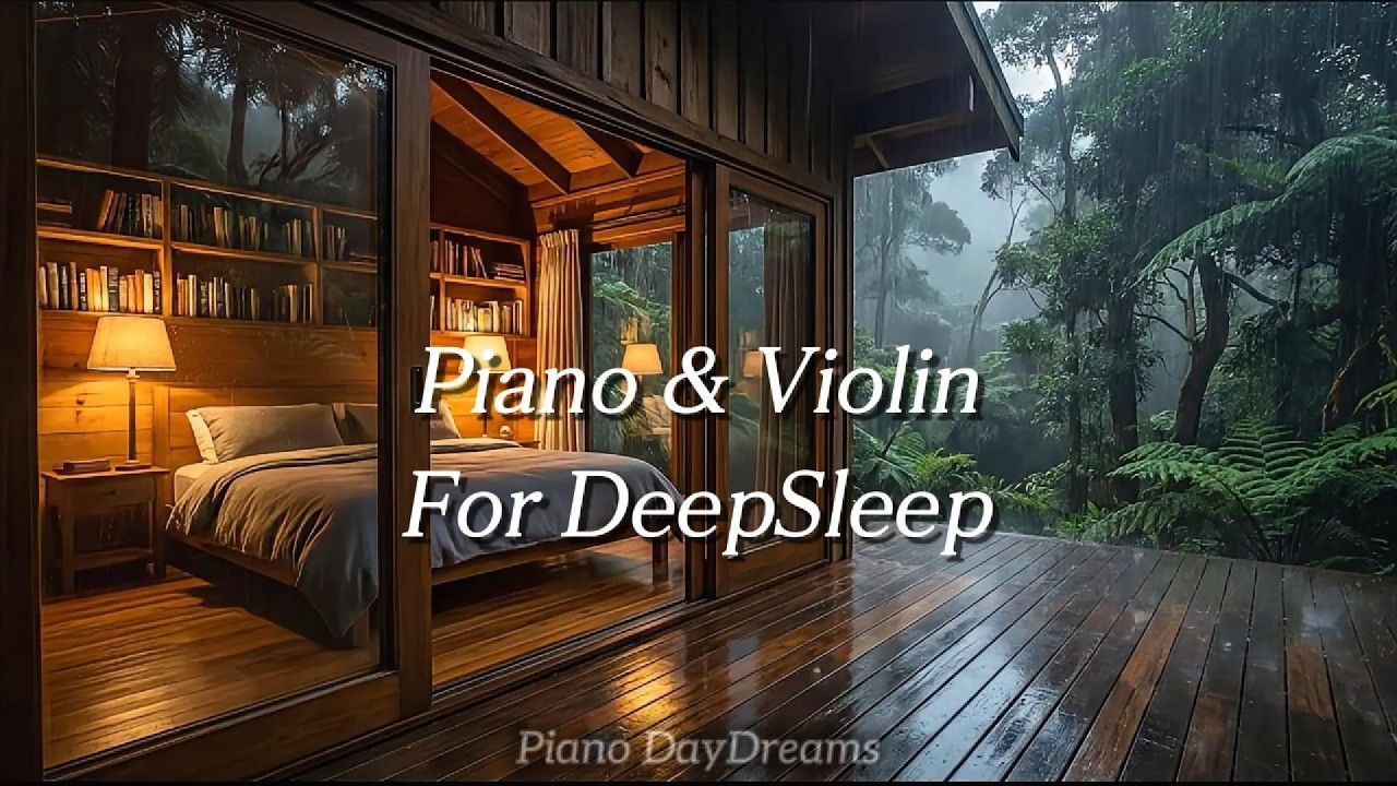 Piano & Rain Sounds for Deep Sleep  Soft Violin Ambient