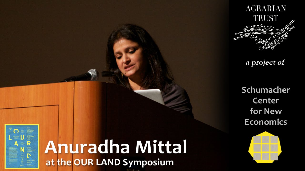 Anuradha Mittal speaking at OUR LAND Symposium