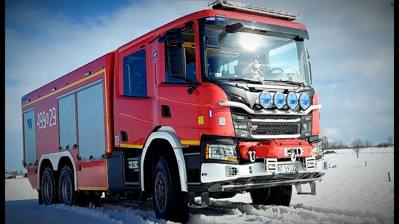 OSP Szaflary - Pokaz Wyposażenia Bojowego - nowa, wielka 3-osiowa Scania P410 XT w podziale bojowym!