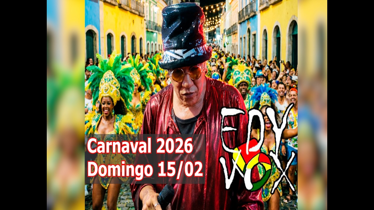 Edy Vox e Banda aquecem a multidão no domingo de carnaval da Praça de Artesanato no Pelourinho