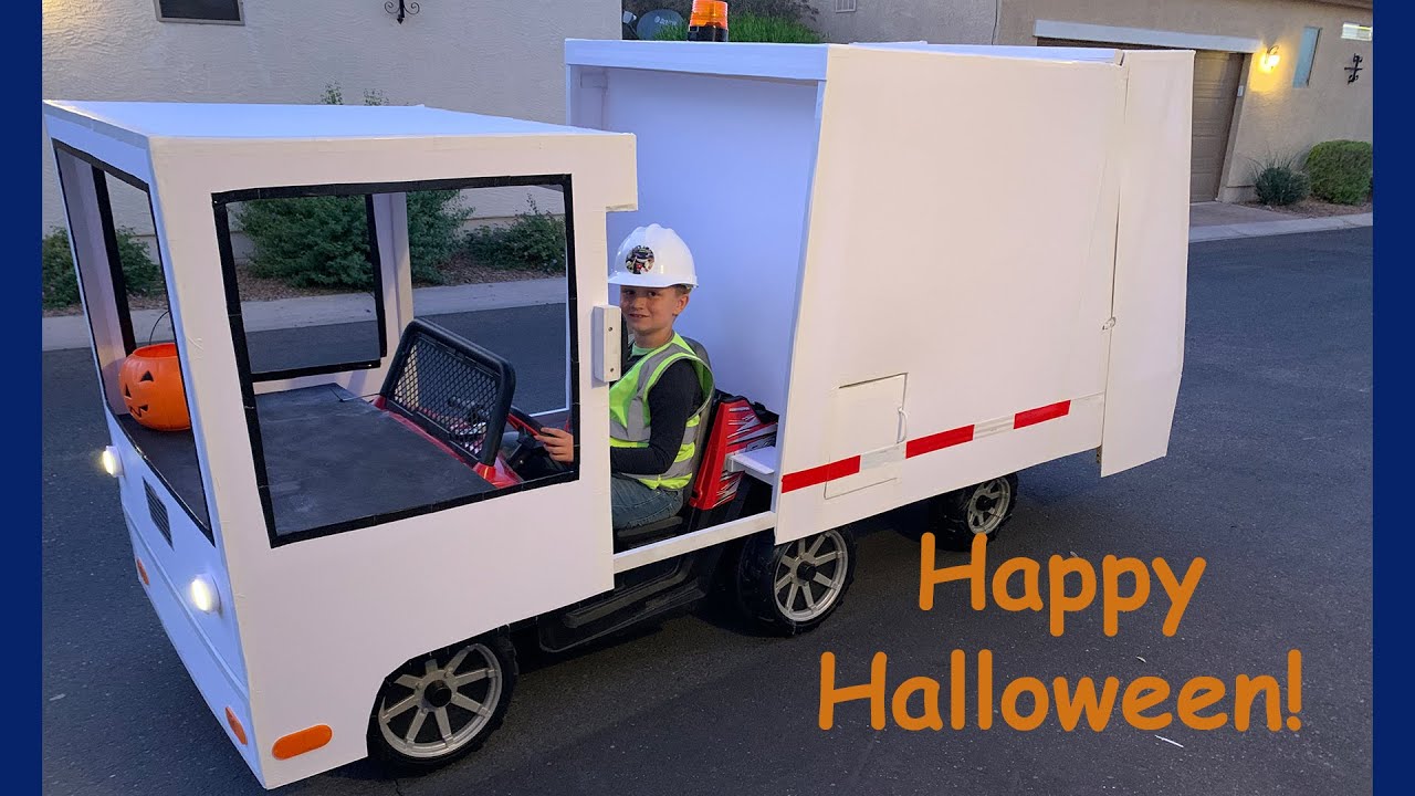 Roman Drives His New Garbage Truck on Halloween