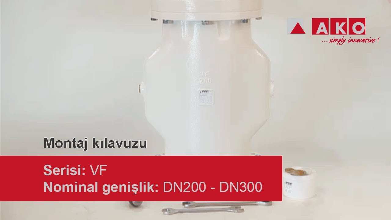Hortum manşeti değişimi: AKO pinç vanası (pnömatik), seri VF, DN200, DN250, DN300