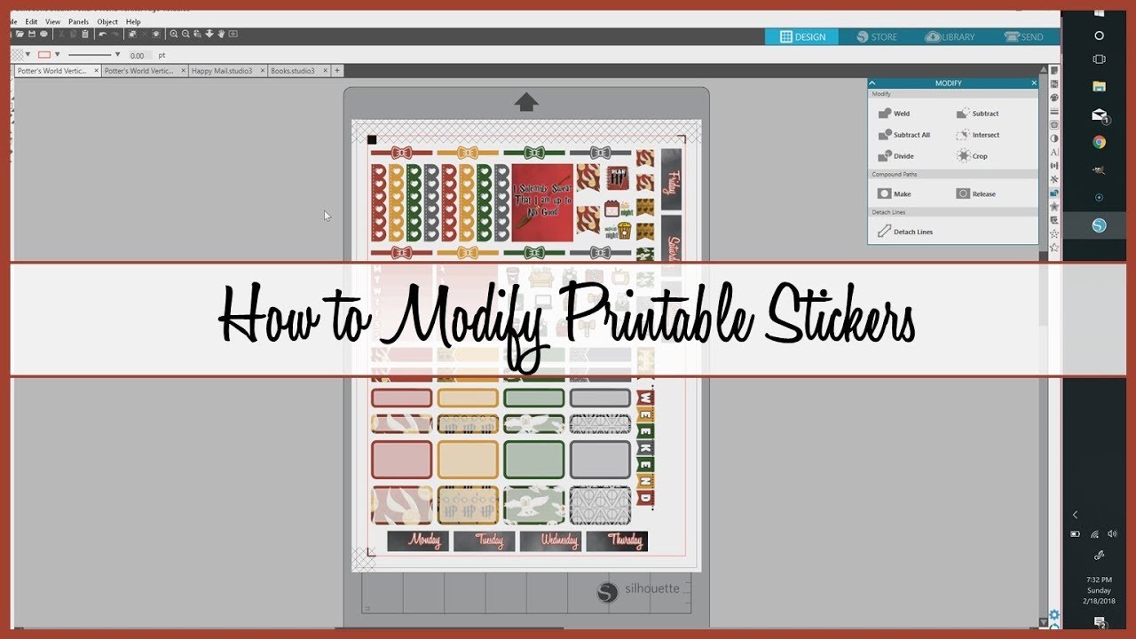 How to Modify Printable Stickers in Silhouette | Planner DIY