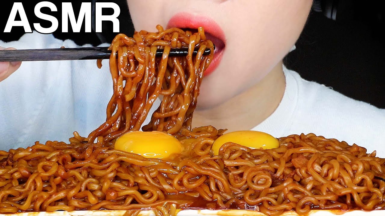 ASMR Buldak-getti Fire Noodles+Black Bean Noodles 불닭게티 Eating Sounds Mukbang