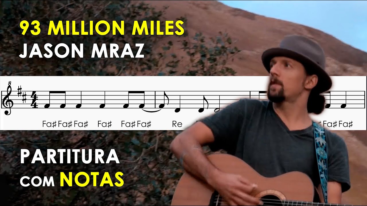 93 Million Miles | Partitura com Notas para Flauta Doce, Violino | Jason Mraz