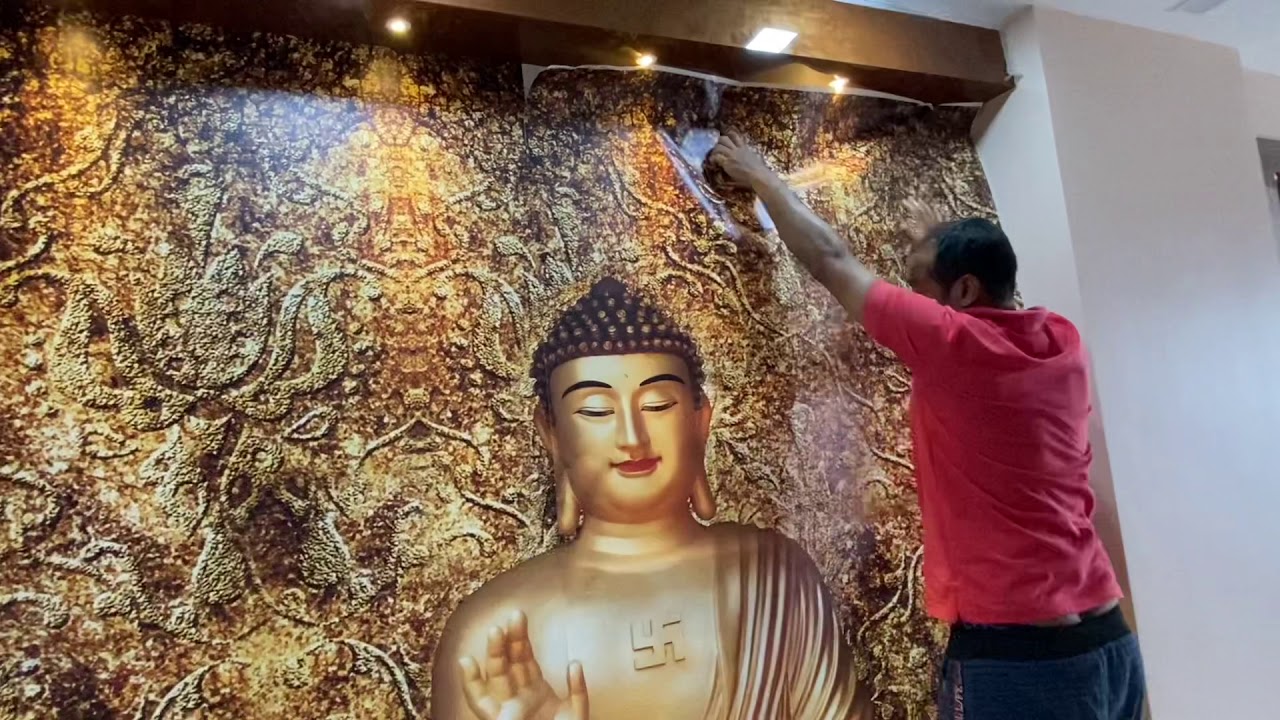 Wallpaper of Lord Buddha complete wallpaper setting process