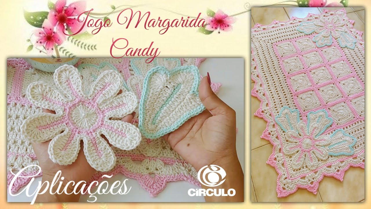 🌸🍃Flor e folha, Aplicação para jogo de banheiro Margarida Candy Colors . Por Vanessa Marcondes.