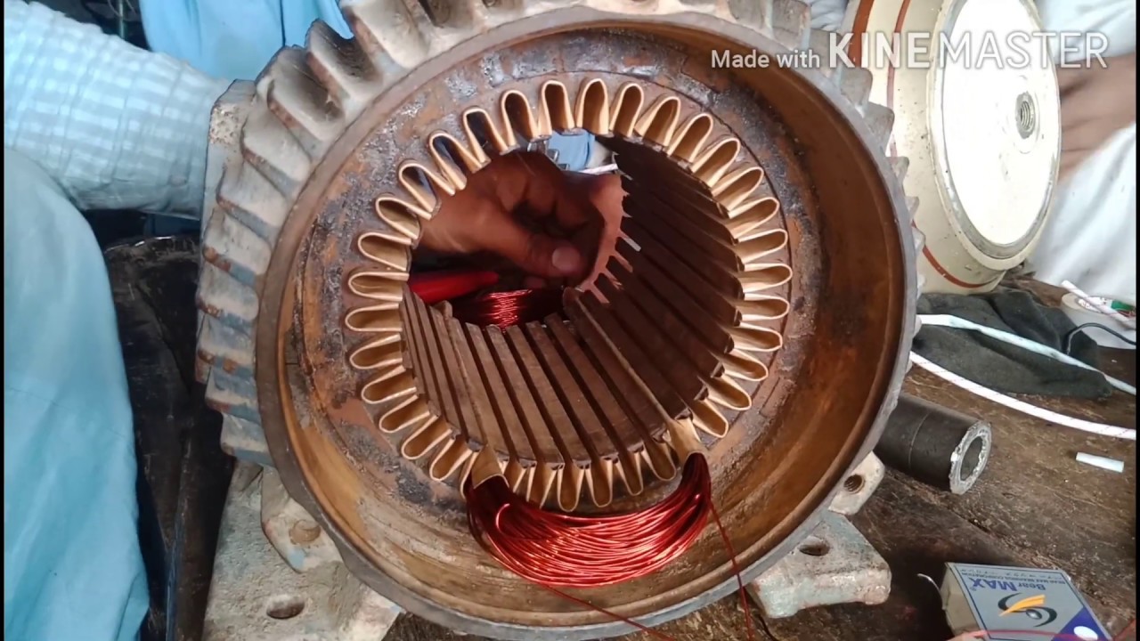 how to rewind 5hp 3 phase 36slot 1450rpm motor.5hp ki 3phase motor wind kerne ka tarika