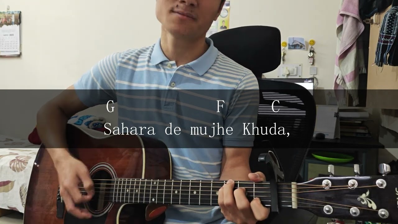 Sahara mujhko chahiye - christian song guitar tutorial