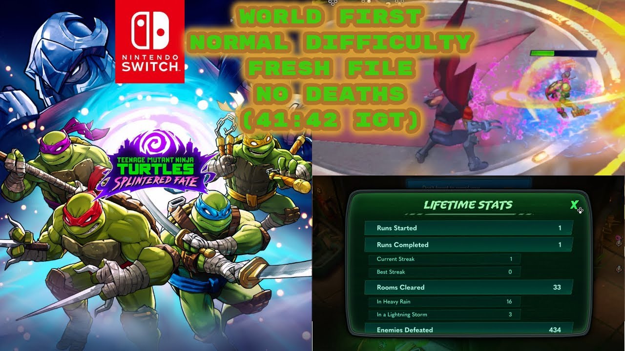 TMNT Splintered Fate Fresh File No Deaths Michelangelo "Speedrun" (