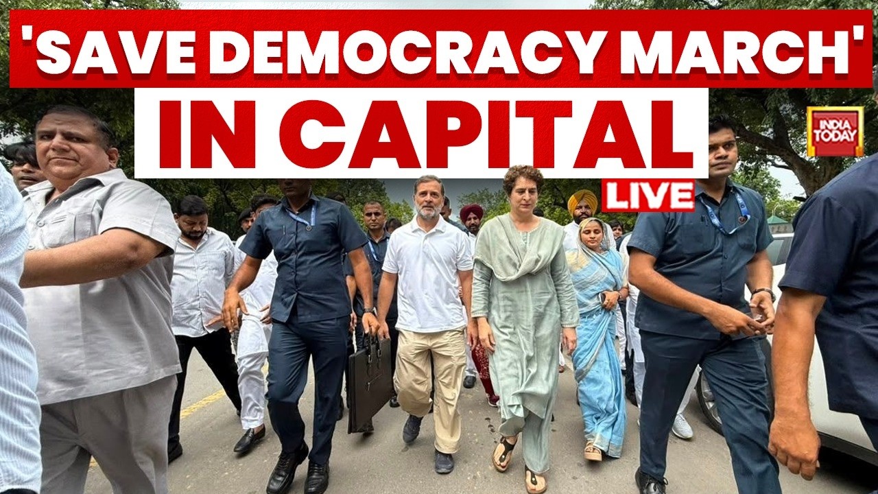 LIVE: INDIA Bloc Protest Outside CEO's Office | Demand Resignation Of Gyanesh Kumar | Rahul Gandhi