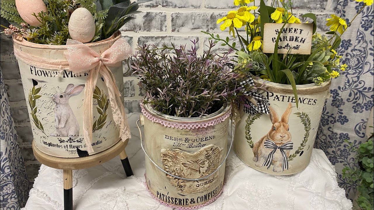 How to Transform Paint Buckets into Spring Decor