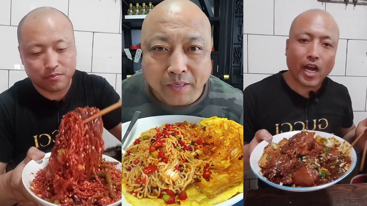 YUMMY/Challenge Eating Pork 🤤 Meat 🥓 Noodle 🍜😋, Friend Fish Chicken #porkchilly #pork #meat #eat 