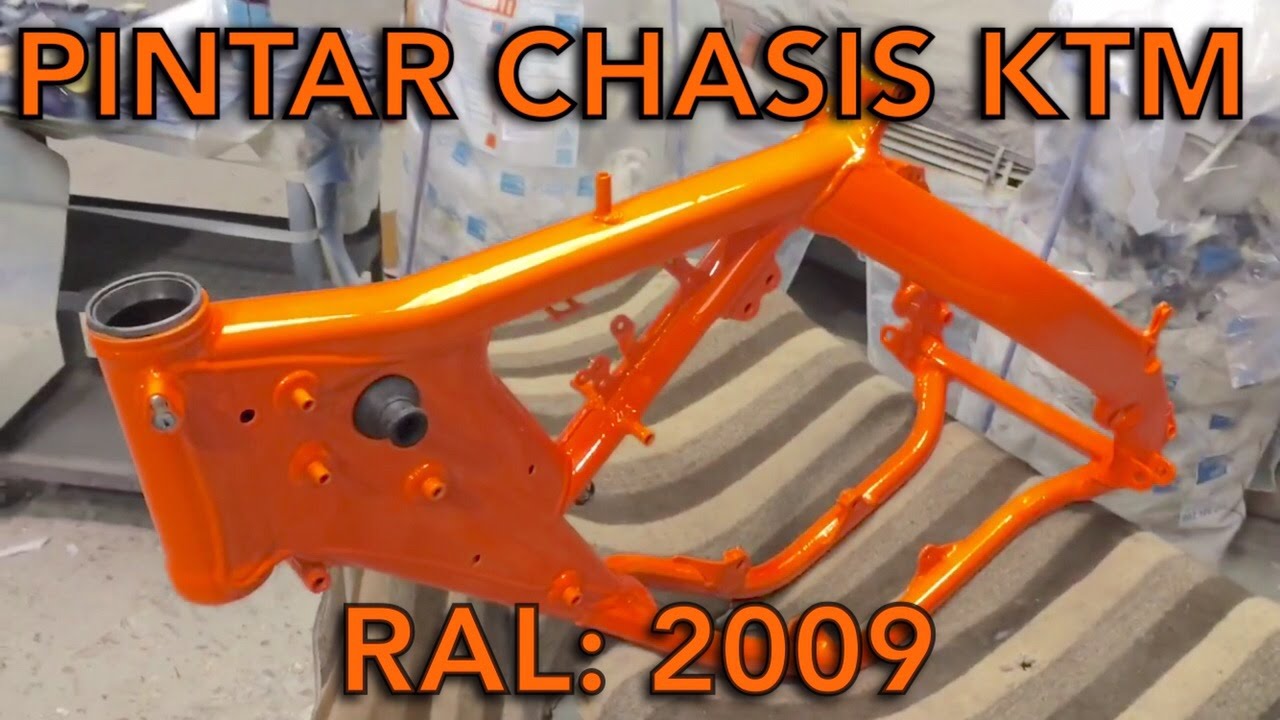 PINTAR UN CHASIS O BASTIDOR DE UNA MOTO KTM /  CHASSIS FRAME OR PAINTING OF A KTM MOTO