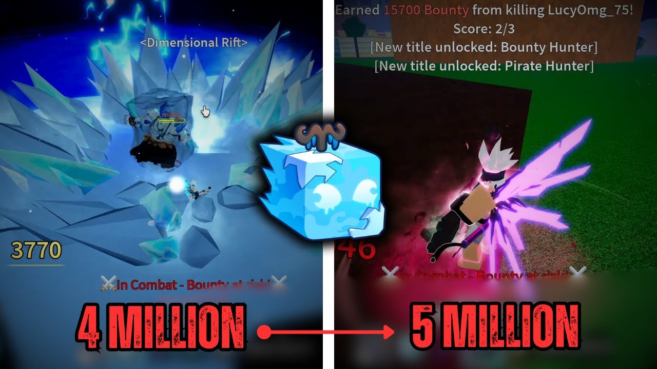 My Entire Journey From 4 million To 5 Million Using Ice | Blox Fruit Ice Bounty Hunting