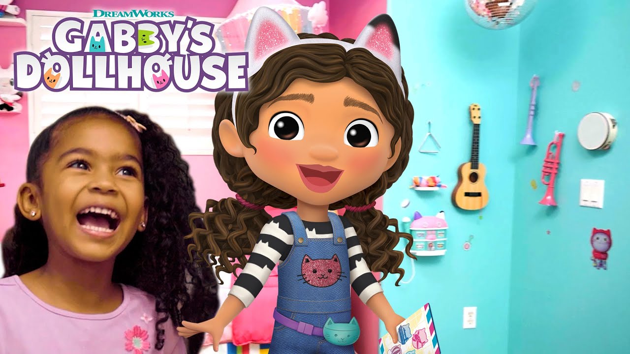 Crafting with Gabby in my NEW GABBY'S DOLLHOUSE BEDROOM | GABBY'S DOLLHOUSE