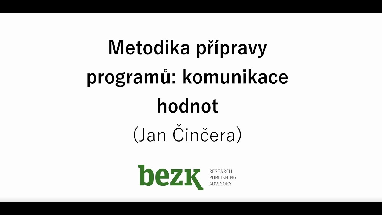Metodika přípravy programů environmentální výchovy: komunikace hodnot