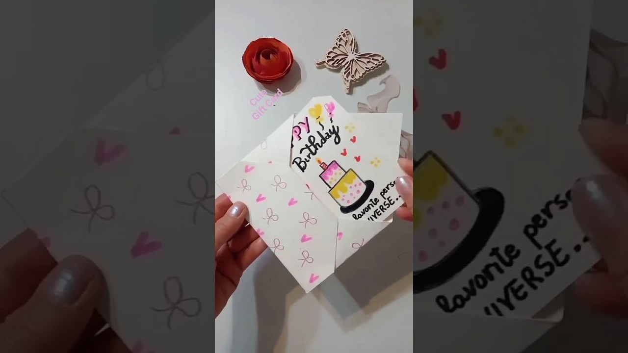 Cute Gift Card 🩷  #diy  #cardcreations  #giftidea  #craft  #carddesigner