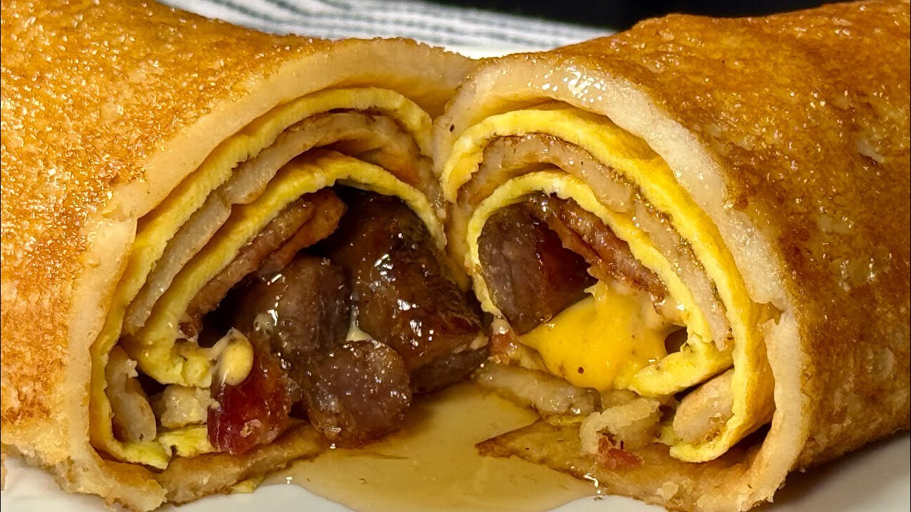 Breakfast Burrito Recipe / My brother made Pancake Burritos for breakfast