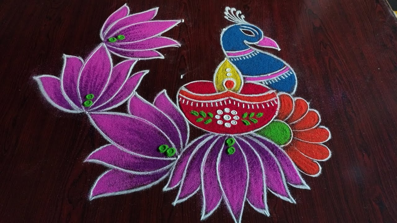 Diwali special rangoli designs (5×3) dot's....