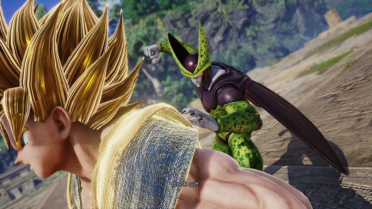 Jump Force - Perfect Cell Attempts to Kill Goku, Yusuke Saves him! (HD)