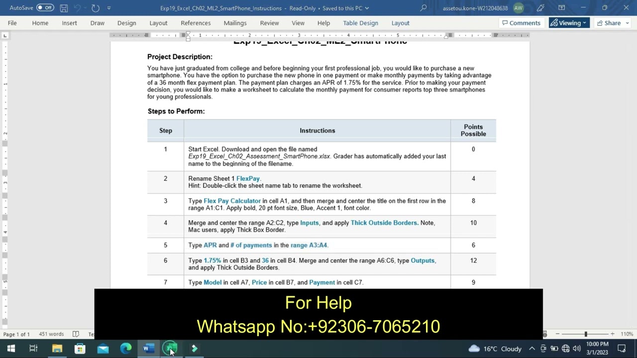 Exp19_Excel_Ch02_ML2_SmartPhone | Excel Chapter 2 Mid-Level 2 &ndash; SmartPhone/100% | PEARSON MYLAB