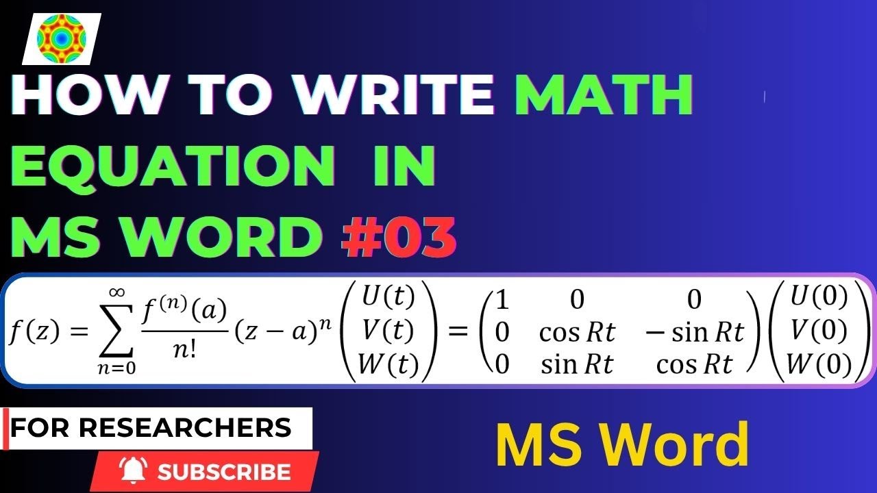 Написание математических уравнений в Microsoft Word | Как написать уравнение в Microsoft Word | Ч...