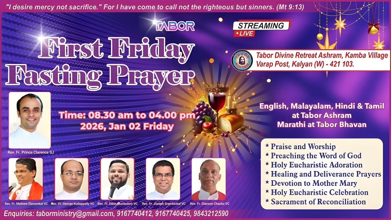 TABOR FIRST FRIDAY SERVICE: LIVE ON 02 JAN 2025 08.30AM TO 4PM TABOR ASHRAM KALYAN