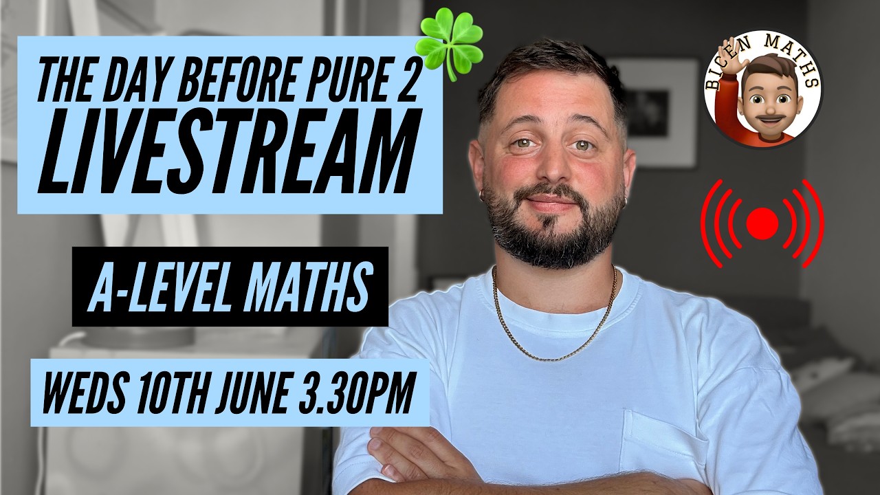 За день до прямой трансляции Pure 2, математика уровня A-Level 📈 [Bicen Maths Live 📹] Среда, 10 и...