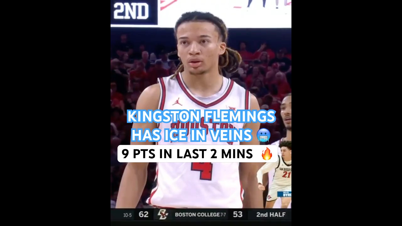 Houston Freshman Kingston Flemings with HUGE shots down the stretch scoring 9 points in last 2mins🔥