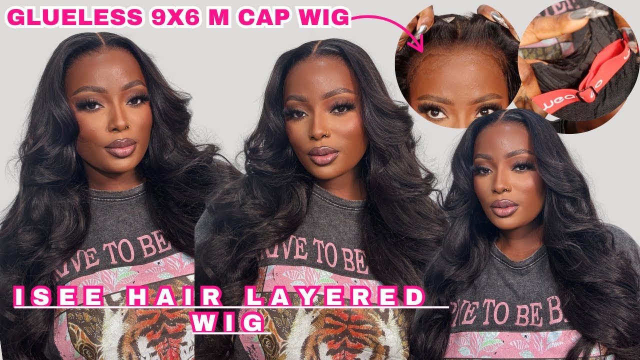 100% GLUELESS LAYERED 9X6 M Cap WIG | BEGINNER FRIENDLY WEAR GO WIG FT iSEE HAIR