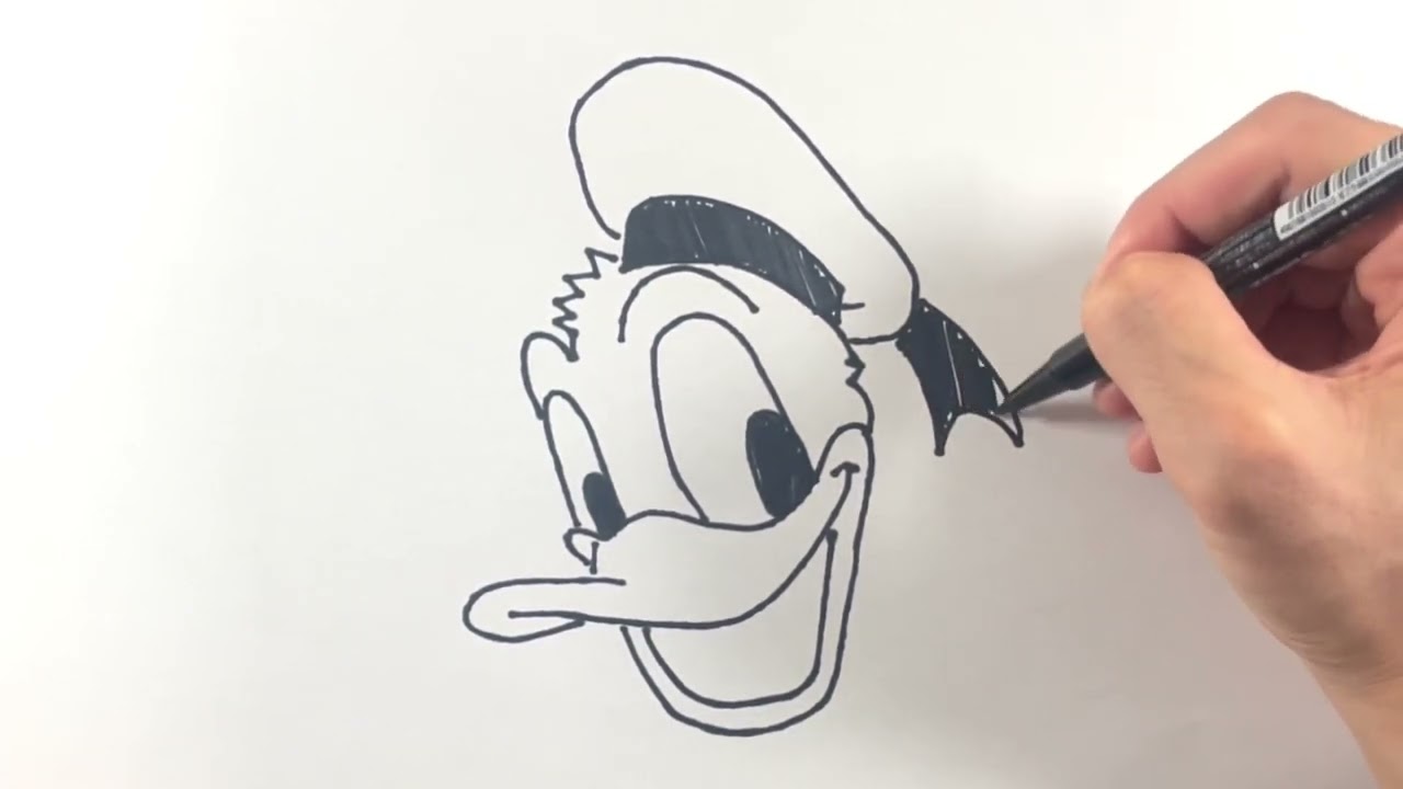 【簡単】ドナルドの描き方！ゆっくり描いてみた！【ミッキーマウス】/ How to draw Donald