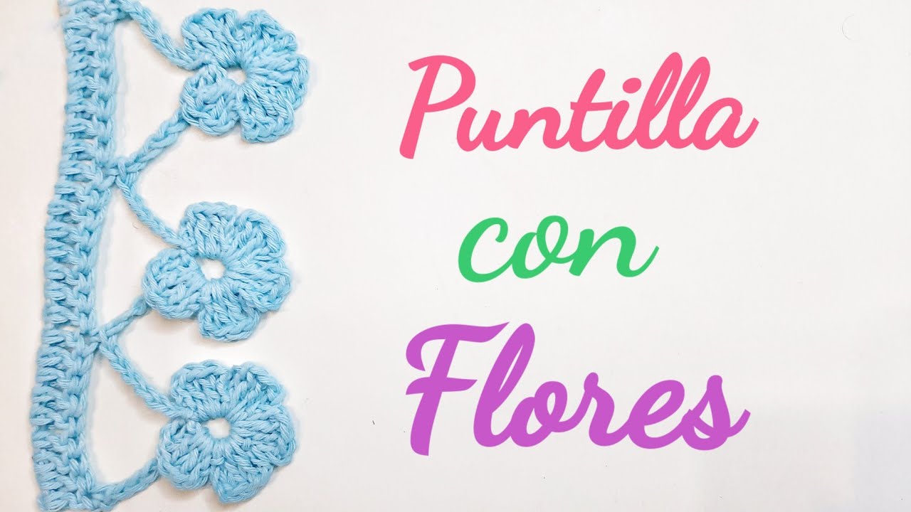Puntilla con Flores al Crochet