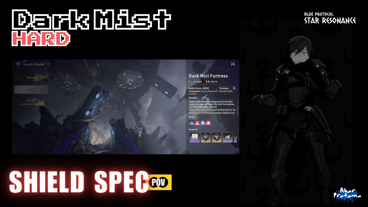 Dark Mist Fortress HARD, Shield Spec POV - Blue Protocol Star Resonance SEA