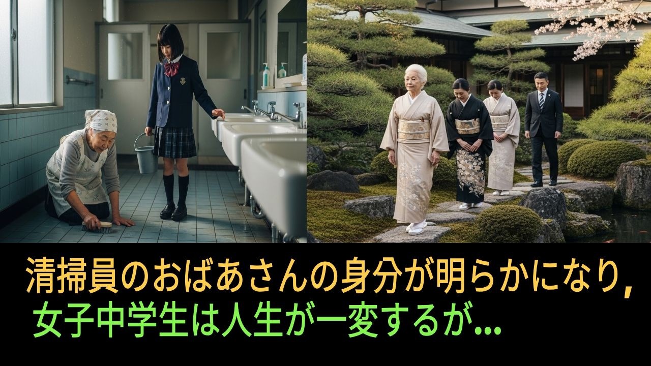 清掃員のおばあさんの身分が明らかになり, 女子中学生は人生が一変するが...