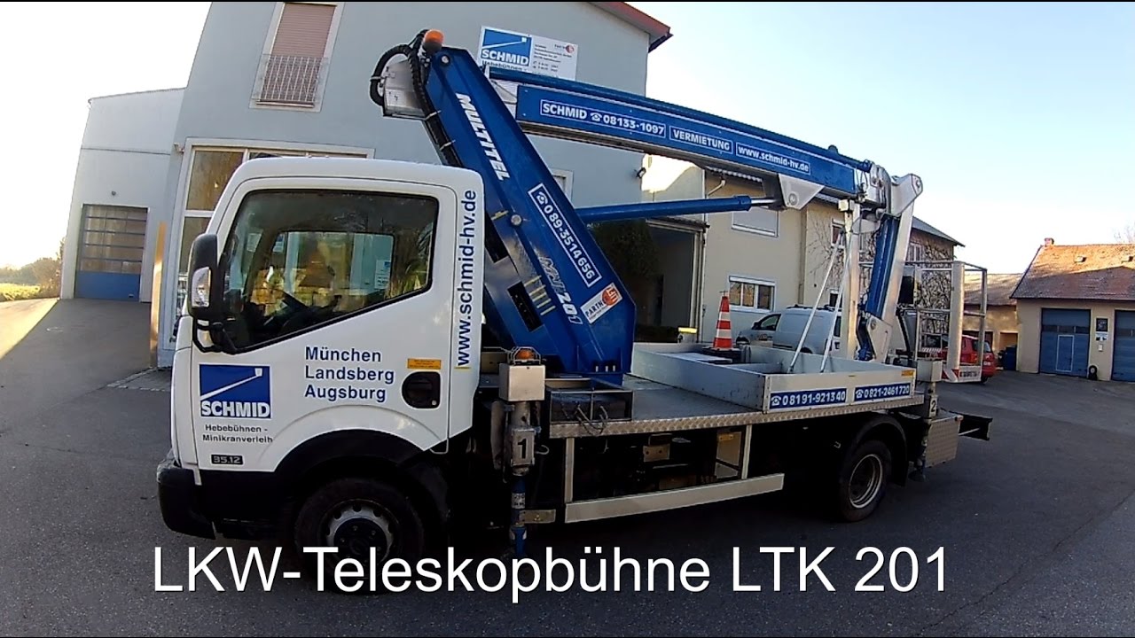 Einweisungsvideo LKW-Bühne LTK 201 - SCHMID Hebebühnen- Minikranverleih