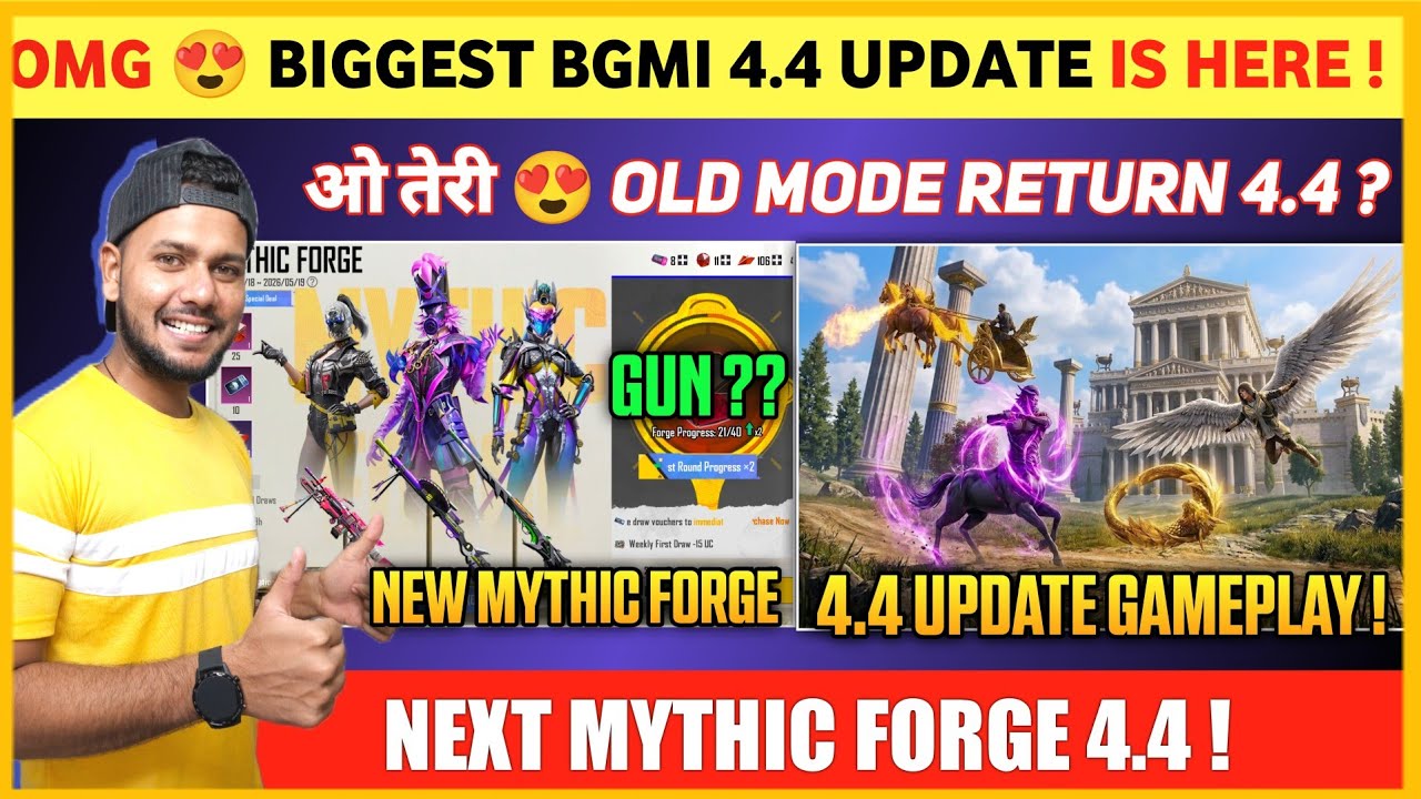 BIG UPDATE 😍 Bgmi 4.4 Update | Next Mythic Forge Bgmi | Bgmi New Update Features & Gameplay