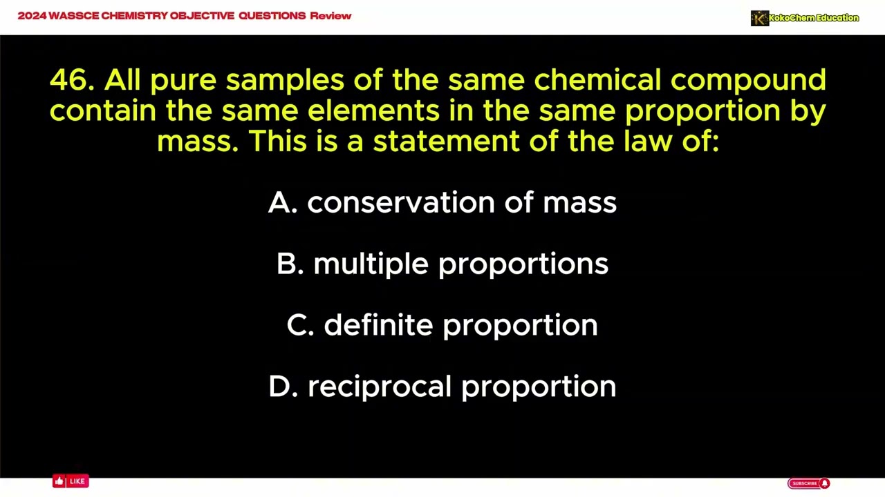 Law of Definite Proportions Explained (Constant Composition) |Kokochem Education