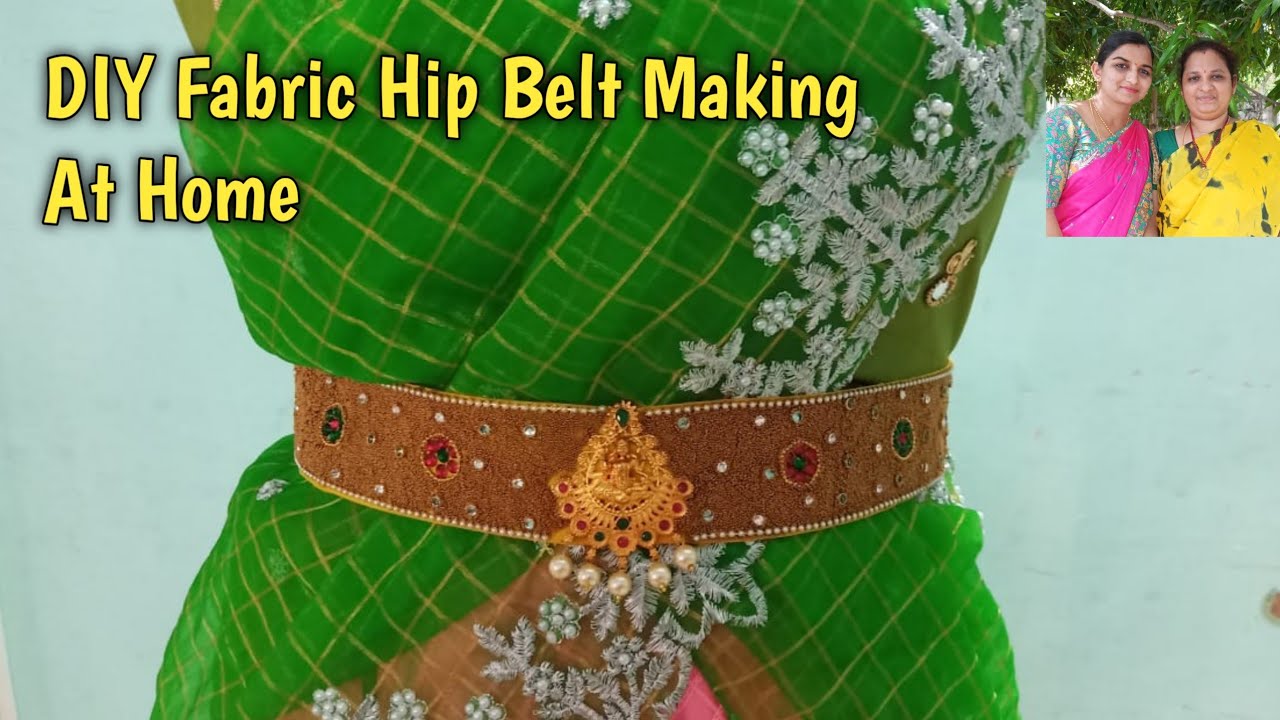 అరగంటలో అందమైన వడ్డాణం l Hip Belt Making at Home In Telugu l How to Make Fabric Waist Belt At Home
