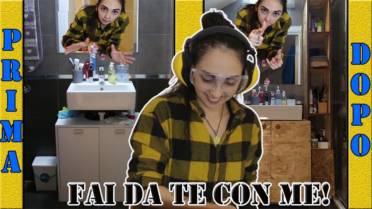 TRASFORMO IL MIO BAGNO! Costruisco un mobile con la tecnica perno barilotto! (VIDEO TUTORIAL)