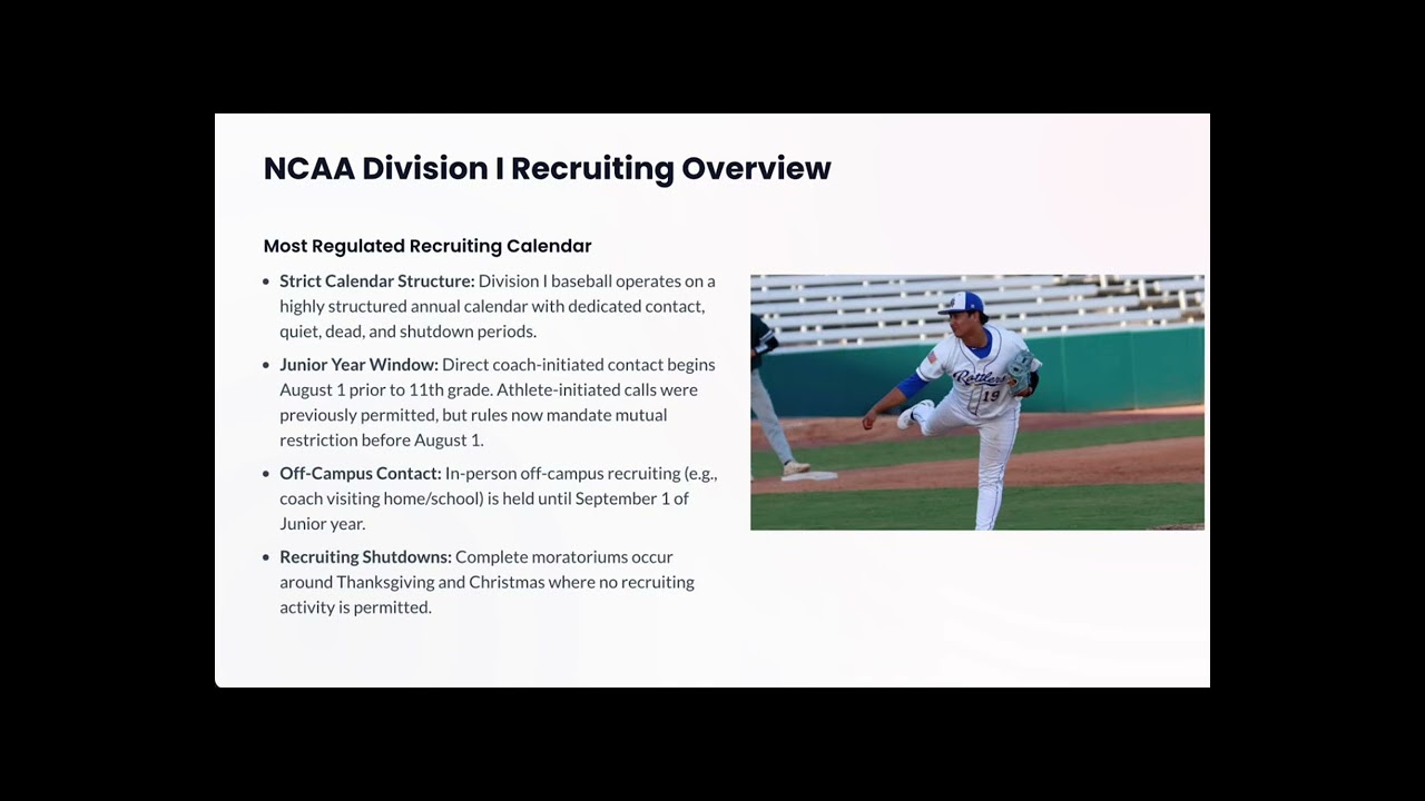 College Baseball Recruiting Periods and Processes Depending College League and Divisions. 