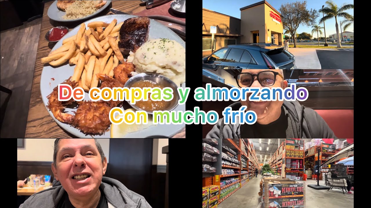 DE COMPRAS Y ALMORZANDO CON MUCHO FRIO