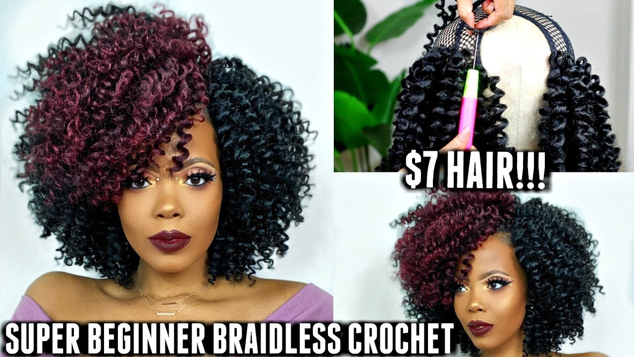 $28 SUPER FAST EASY BEGINNER BRAIDLESS CROCHET U-PART WIG HACK | NO TENSION + NO HAIR OUT |TASTEPINK