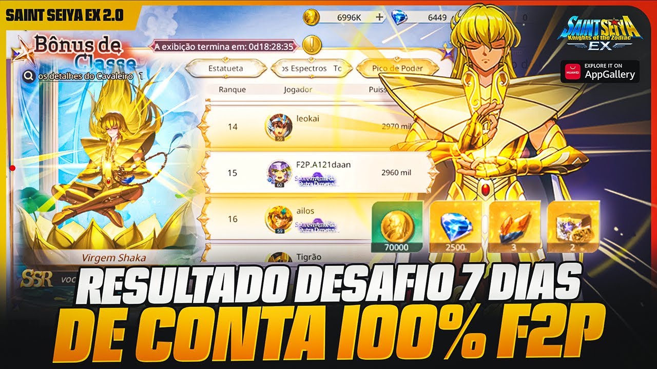 🌟 SAINT SEIYA EX: DESAFIO 7 DIAS EM UMA CONTA 100% F2P - RESULTADO E CONCLUSÕES FINAIS! 🌟