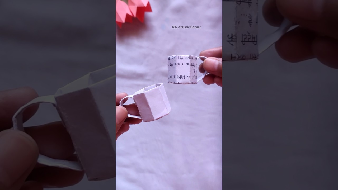 Diy Cute Miniature Tea Cups #diy #origami #shorts #craft #papercraft #miniature #decoration #teacup