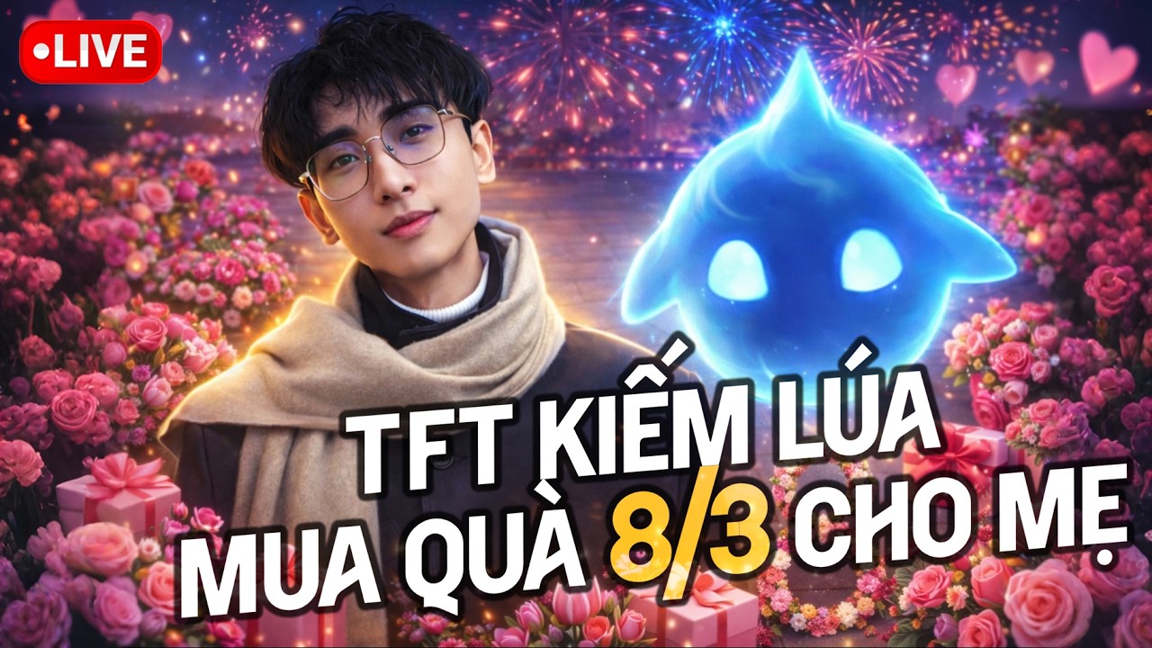 TFT kiếm lúa mua quà 8/3 cho mẹ, phiên live 6/3